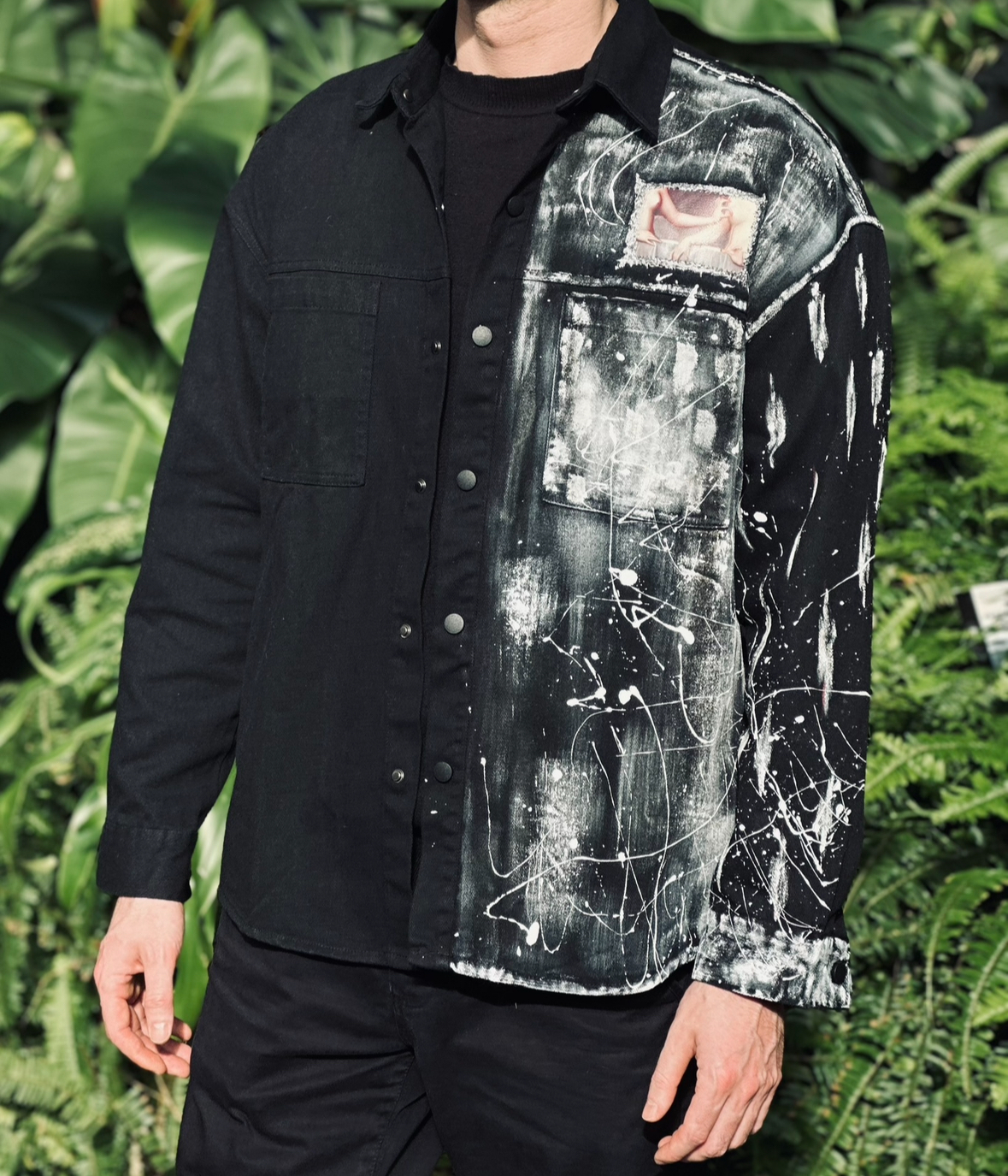 AASCOUTURE piece — paint-splattered jacket